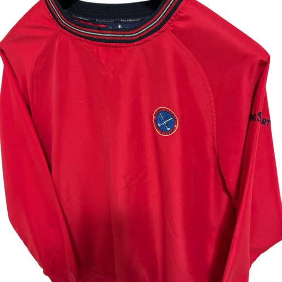 Payne Stewart Pullover Jacket Size Large Golf Red Polyester Windbreaker Logos - Picture 2 of 7